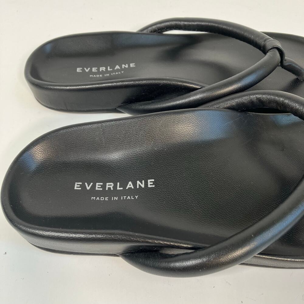Everlane The Form Thong Sandals Black Italian Nappa Leather Womens Sz 6 NWOT - Picture 10 of 15